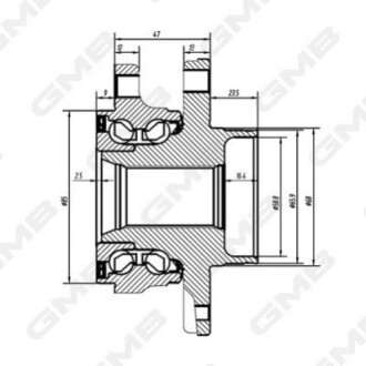 NISSAN Маточина колеса QASHQAI 1.2-2.0 13- GMB GH34890M (фото 1)