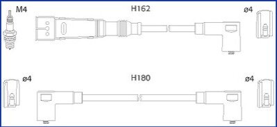 HUCO VW Дроти високої напруги (5шт.) Golf III 1,6, Polo 1,0-1,6 SKODA Felicia 1,6 SEAT HITACHI (HÜCO) 134711