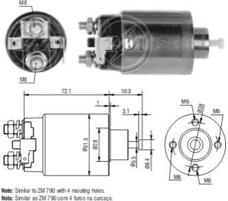 Втягуюче реле стартера ZM ZM791