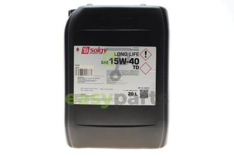 Олива 15W40 LONG LIFE TD (20L) (MB 228.3/CUMMINS CES 20078/DEUTZ DQC IV 10/CAT ECF-2) Solgy 504042 (фото 1)