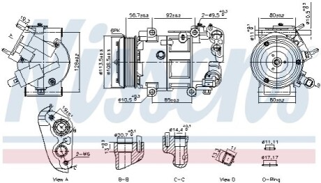 KOMPRESOR KLIMY CITROEN BERLINGO 19- NISSENS 891109