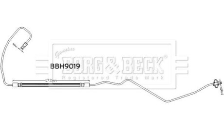 Гальмiвний шланг заднiй правий BORG & BECK BBH9019 (фото 1)