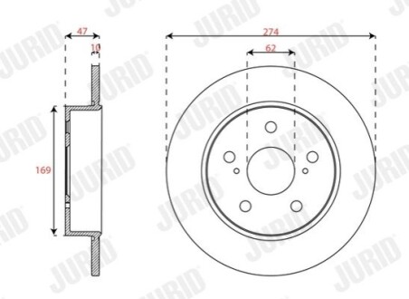 TARCZA HAM./TY┼ü/ TOYOTA COROLLA 1.2-2.0 18- Jurid 563671JC