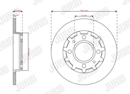 TARCZA HAM./TY┼ü/ PEUGEOT 208 II 19- Jurid 563364JC