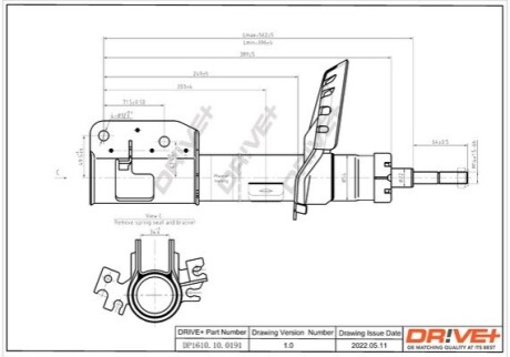 Drive+ Амортизатор (передній) Citroen Jumpy/Fiat Scudo/Peugeot Expert 07- (L) (Газ) DR!VE+ DP1610.10.0191 (фото 1)