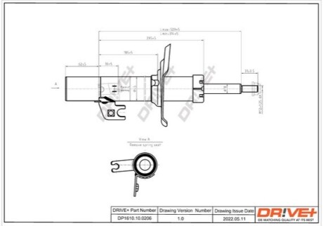 Drive+ Амортизатор (передній) лівий PEUGEOT 107/CITROEN C1 /TOYOTA AYGO (B10) 05- DR!VE+ DP1610.10.0206 (фото 1)