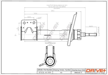 Drive+ Амортизатор (передній) PEUGEOT 308 (4A_, 4C_) 07-13 FR *EX.HD DR!VE+ DP1610.10.0104 (фото 1)