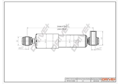 Drive+ Амортизатор (передній) Renault Master/Opel Movano 98-10 (Газ) DR!VE+ DP1610.10.0054