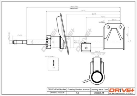 Drive+ Амортизатор (передній) Citroen C4 04-/Peugeot 307 00- (L/R) DR!VE+ DP1610.10.0036