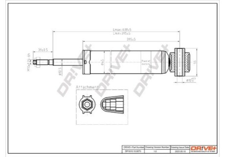 Drive+ Амортизатор (задній) Citroen C4/ Peugeot 307 00-11 (Газ) DR!VE+ DP1610.10.0073