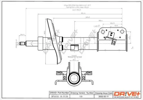 Drive+ Амортизатор (передній) Renault Laguna III 07- (Газ) DR!VE+ DP1610.10.0136