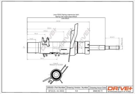 Drive+ Амортизатор (передній) PEUGEOT 208 12- FL *Ф=47ММ DR!VE+ DP1610.10.0056