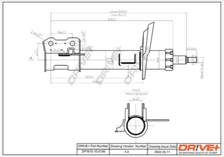 Drive+ Амортизатор (передній) Opel Astra H 03- (R) (Газ) DR!VE+ DP1610.10.0156 (фото 1)