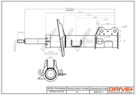 Drive+ Амортизатор (передній) Fiat Doblo 10- (R) (Газ) DR!VE+ DP1610.10.0179