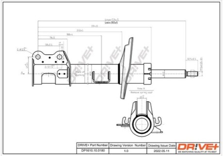 Drive+ Амортизатор (передній) Fiat Doblo 10- (L) (Газ) DR!VE+ DP1610.10.0180