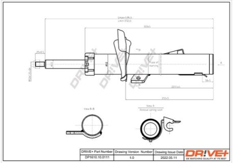 Drive+ Амортизатор (передній) Ford Focus 03- (R) (Газ) DR!VE+ DP1610.10.0111