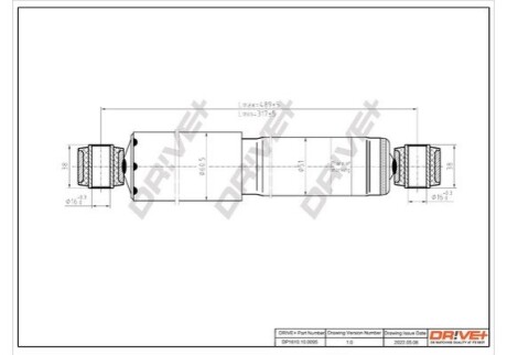 Drive+ Амортизатор (задній) Fiat Ducato (14) 94- (ГАЗ) DR!VE+ DP1610.10.0095