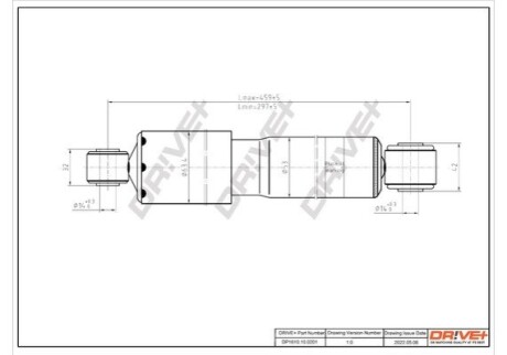 Drive+ Амортизатор (задній) Fiat Doblo 01-05 (ГАЗ) DR!VE+ DP1610.10.0201