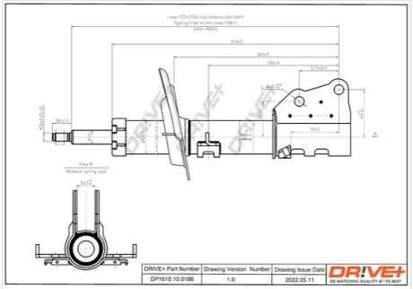 Drive+ Амортизатор (передній) KANGOO 2-CITAN DR!VE+ DP1610.10.0186 (фото 1)