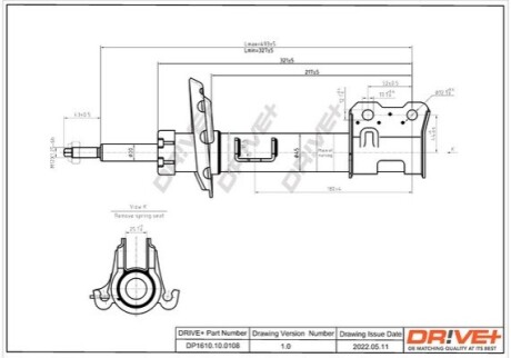 Drive+ Амортизатор (задній) VW T5 03- (ГАЗ) DR!VE+ DP1610.10.0108 (фото 1)