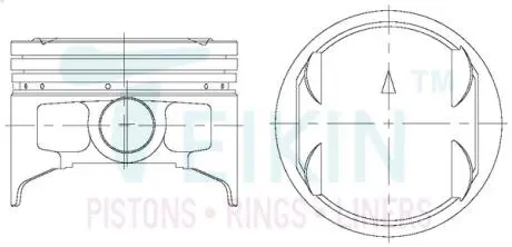 Поршни ремонт (+0.50мм) (к-кт на мотор) Mitsubishi 4G93 Carisma, Space Star 1,8L 16v TEIKIN 43658050