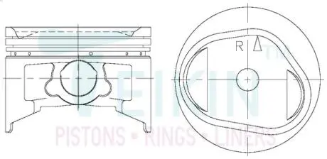 Поршни ремонт (+0.25мм) (к-кт на мотор) Mitsubishi 6G72 New TEIKIN 43220025
