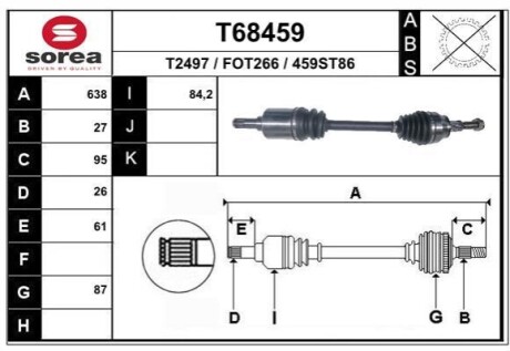 Піввісь EAI T68459