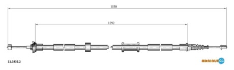 FIAT трос ручного гальма задн. прав. 500 07- ADRIAUTO 11.0232.2