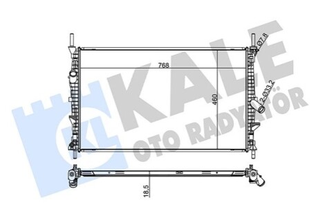 KALE FORD Радіатор охолодження двиг. Tourneo, Transit Custom 2.0/2.2TDCi 12- KALE OTO RADYATOR 336000