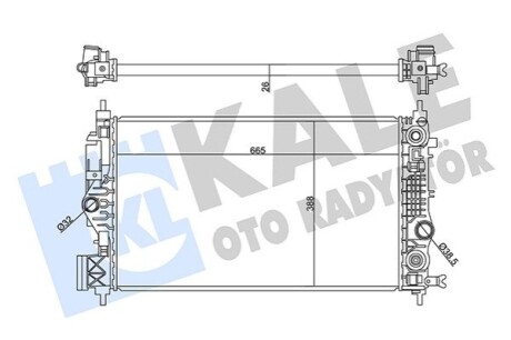 KALE OPEL Радіатор охолодження двиг. ASTRA J 1.6 09-, INSIGNIA A 1.6 13- KALE OTO RADYATOR 358945