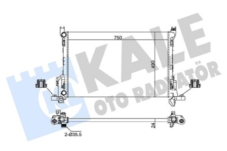 KALE FIAT Радіатор охолодження двиг. TALENTO 1.6 D 16-, OPEL, RENAULT KALE OTO RADYATOR 363085