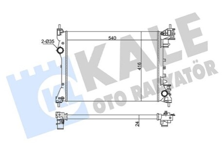 KALE FIAT Радіатор охолодження двиг. Doblo, Opel Combo Tour 1.4 10- KALE OTO RADYATOR 363070