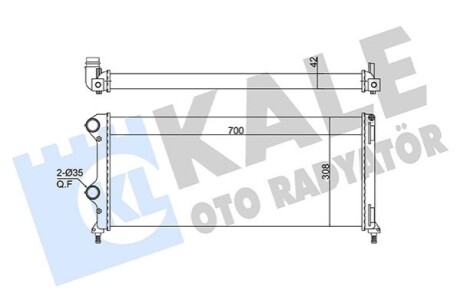 KALE FIAT Радіатор охолодження двиг. DOBLO 1.9 JTD 01- KALE OTO RADYATOR 363115