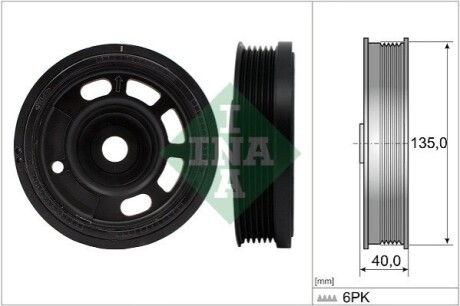 Шків колінвалу Audi A1/A3/Q2/Skoda Fabia/Kamiq/VW Caddy 1.0 15- INA 544 0172 10 (фото 1)