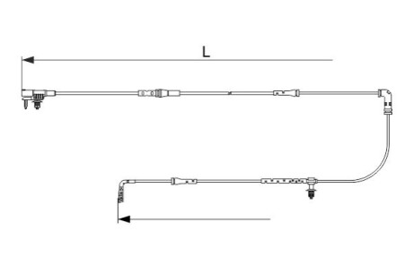 Датчик зносу гальмівних колодок (задніх) Land Rover Range Rover Evoque 11-19 (L=1220mm) BOSCH 1 987 473 628