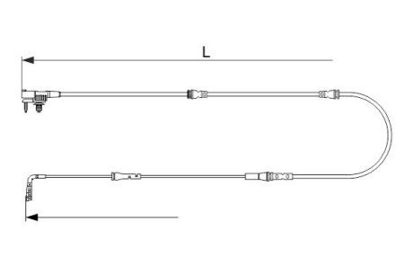 Датчик зносу гальмівних колодок (передніх) Land Rover Range Rover Velar 19- (L=1105mm) BOSCH 1 987 473 627 (фото 1)