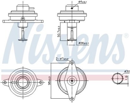 OPEL EGR Astra G, Frontera, Omega B, Vectra B 2.0DI 96- NISSENS 98470