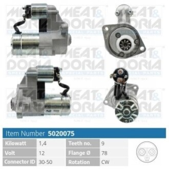 MEATDORIA OPEL Стартер CORSA B (S93) 1.7 D (F08, W5L) 99-00 MEAT&DORIA 5020075