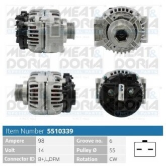 MEATDORIA RENAULT Генератор CLIO II 1.4 16V 99-04, DACIA MEAT&DORIA 5510339