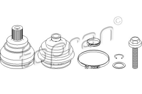 К-т шарнiрний привiдного валу TOPRAN / HANS PRIES 104332