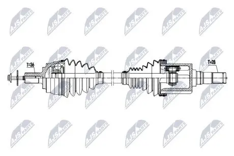 DRIVESHAFT NTY NPW-VV-162
