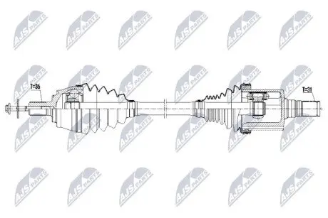 DRIVESHAFT NTY NPW-VV-166