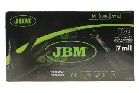 Рукавиці нітрилові (M) 100шт (7mil) (чорні Diamond texture) JBM 54177