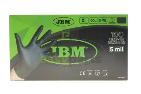 Рукавиці нітрилові (XL) 100шт (5mil) (чорні) JBM 54153