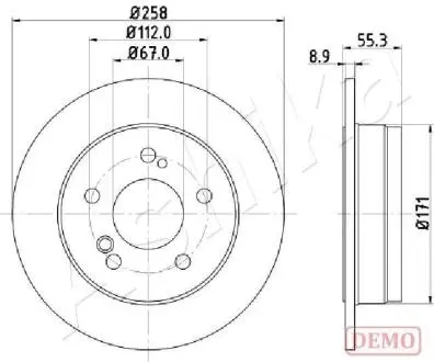 Диск гальмівний ASHIKA 61-00-0504C