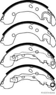Колодки гальмівні барабанні задні NISSAN MICRA (Jakoparts) HERTH+BUSS / JAKOPARTS J3501055