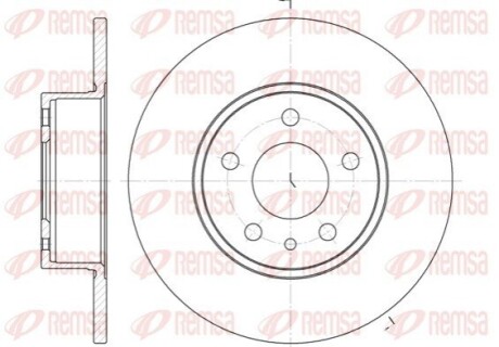 FIAT Гальмівний диск задн. LINEA 1.6 D Multijet 09-, LANCIA LYBRA (839) 2.4 20V 01-05, ALFA ROMEO 156 (932) 1.9 JTD (932B2) 97-00 REMSA 6149.00