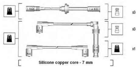 Дроти запалення, набір MAGNETI MARELLI 941045400525