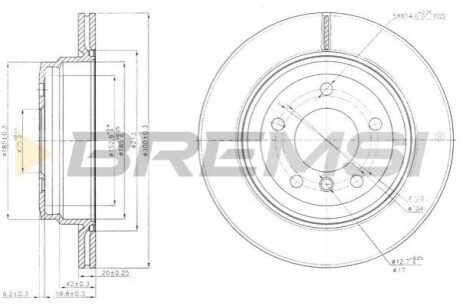 Гальмівний диск зад. BMW 1 (E87)/3 (E90)/X1 (E84) 05-15 (300x20) BREMSI CD7697V