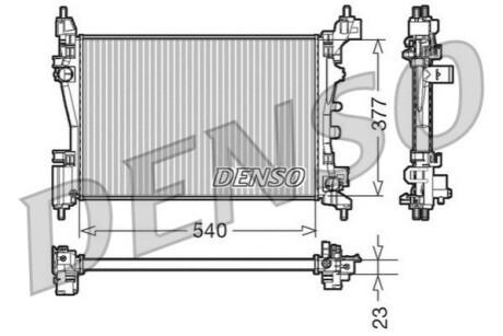 Радіатор, охолодження двигуна DENSO DRM09109